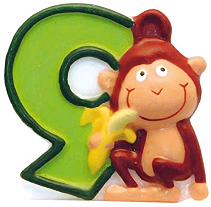 Safari Monkey Number 9 Candle